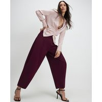 River Island Womens Red Drapey Barrel Leg Trousers | River Island UK & IE