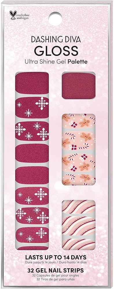 Dashing Diva Gloss Holiday Nail Strips - Candy Graham | UV Free, Chip Resistant, Long Lasting Gel... | Amazon (US)