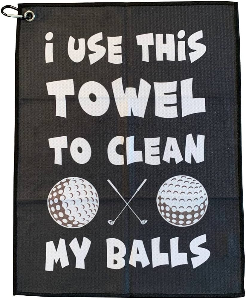 ShankIt Golf Funny Golf Microfiber Cleaning Cloth for Golf Balls - Includes Towel Clip for Golf B... | Amazon (US)