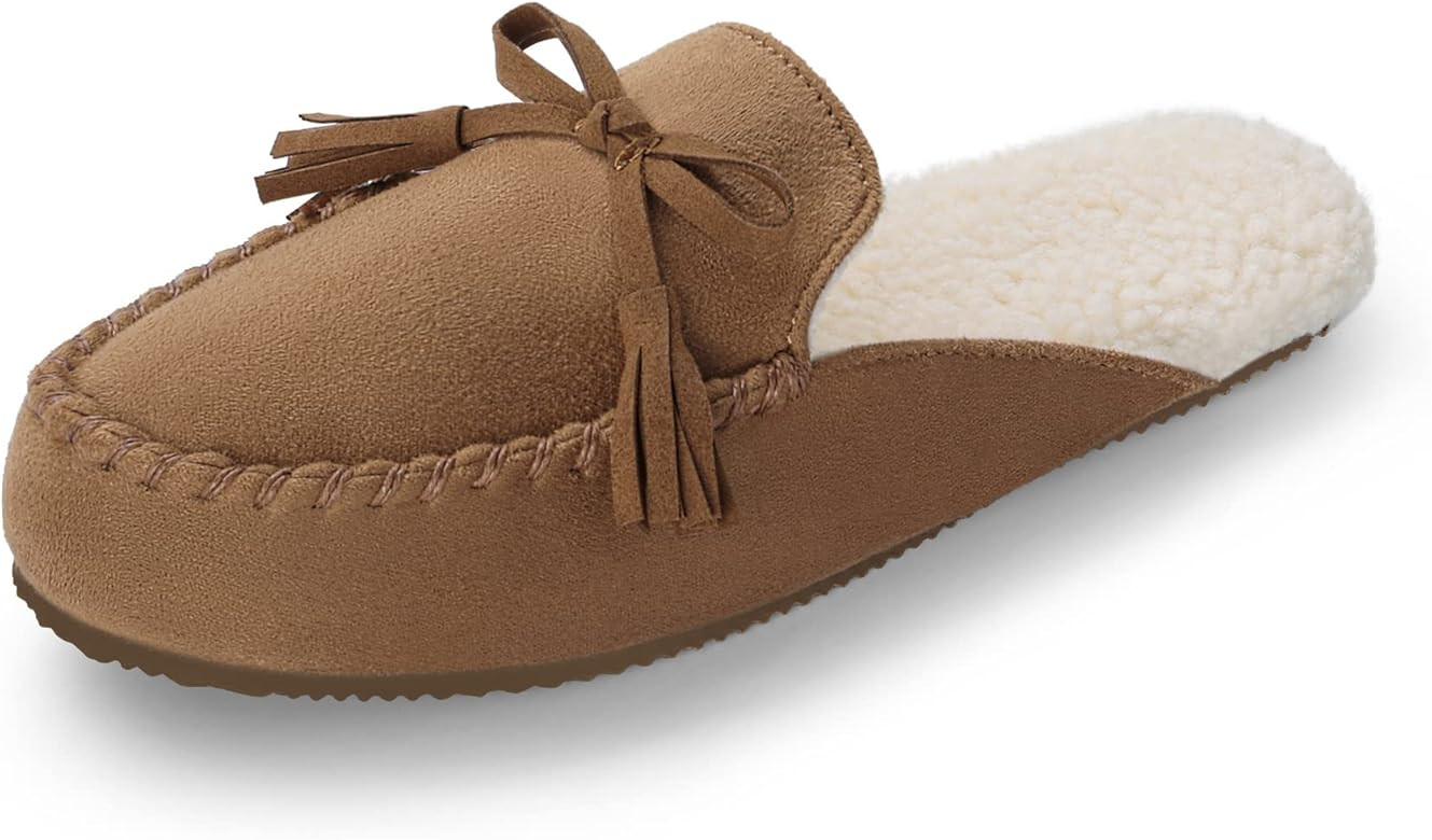 DREAM PAIRS Women's Memory Foam Moccasin Cozy House Slippers with Fuzzy and Warm Sherpa Fleece Li... | Amazon (US)