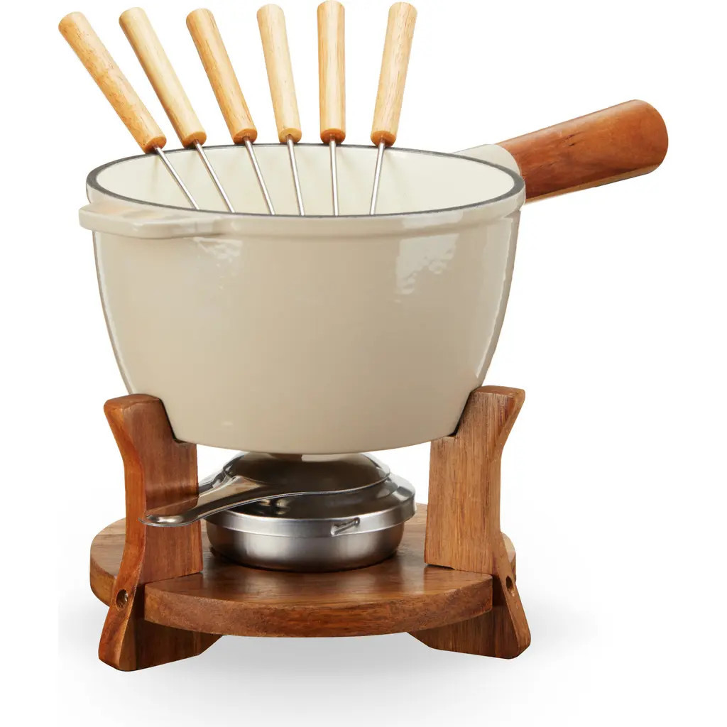 TWINE Wood and Cast Iron Fondue Set in Beige at Nordstrom | Nordstrom