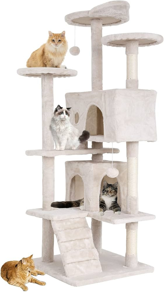 BestPet 54in Multi-Level Cat Tree Tower Furniture Activity Center with Scratching Posts, Toys and... | Amazon (US)