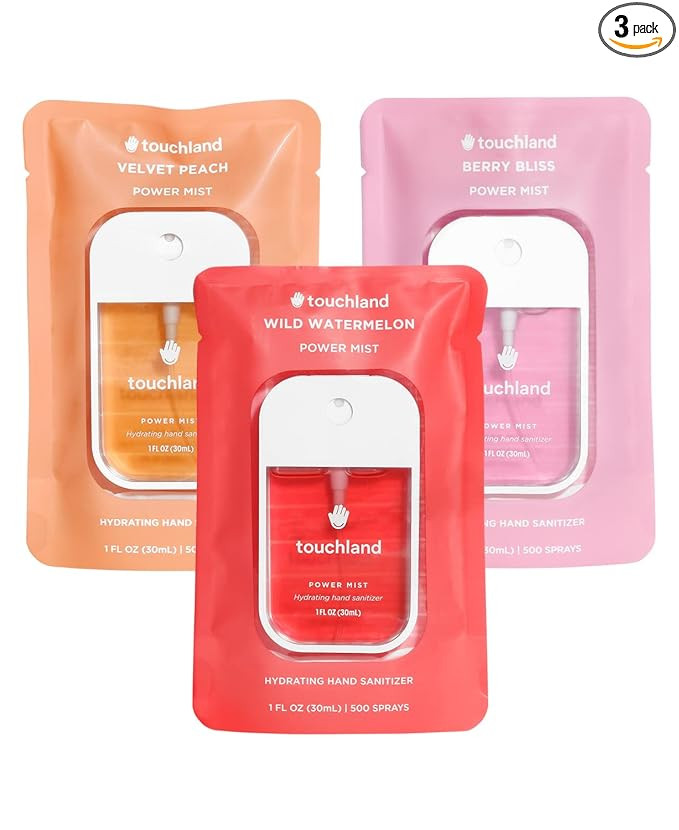 Touchland Power Mist Hydrating Hand Sanitizer Spray, JUICY Trio Set (Watermelon, Peach, Berry), 1... | Amazon (US)