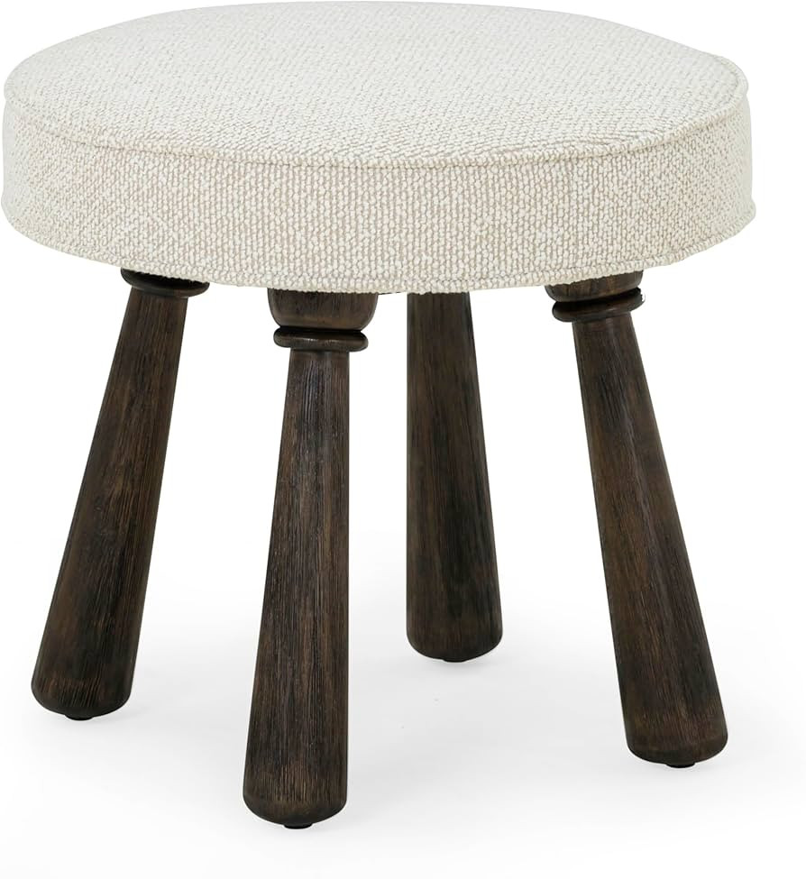 TOV Furniture Pookie Cream Chenille Boucle Stool | Amazon (US)
