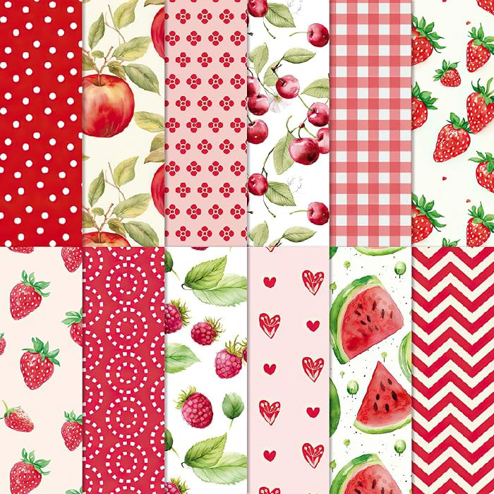 Scrapbook Paper Pad 6x6, Summer Fruit Patterned Cardstock, Single-Sided Decopodge Paper for DIY C... | Amazon (UK)
