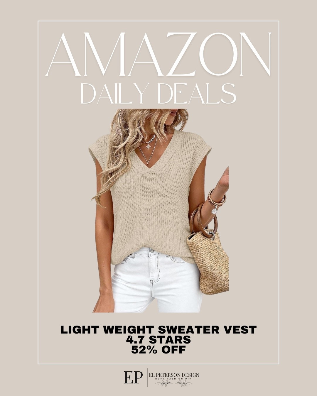 Amazon daily deals
Sweater vest 

#LTKSaleAlert