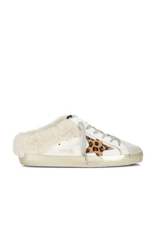 Golden Goose Sabot Star Sneaker in White, Ice, Beige, & Brown Leopard from Revolve.com | Revolve Clothing (Global)