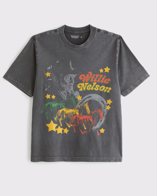 Willie Nelson Vintage-Inspired Graphic Tee | Abercrombie & Fitch (US)