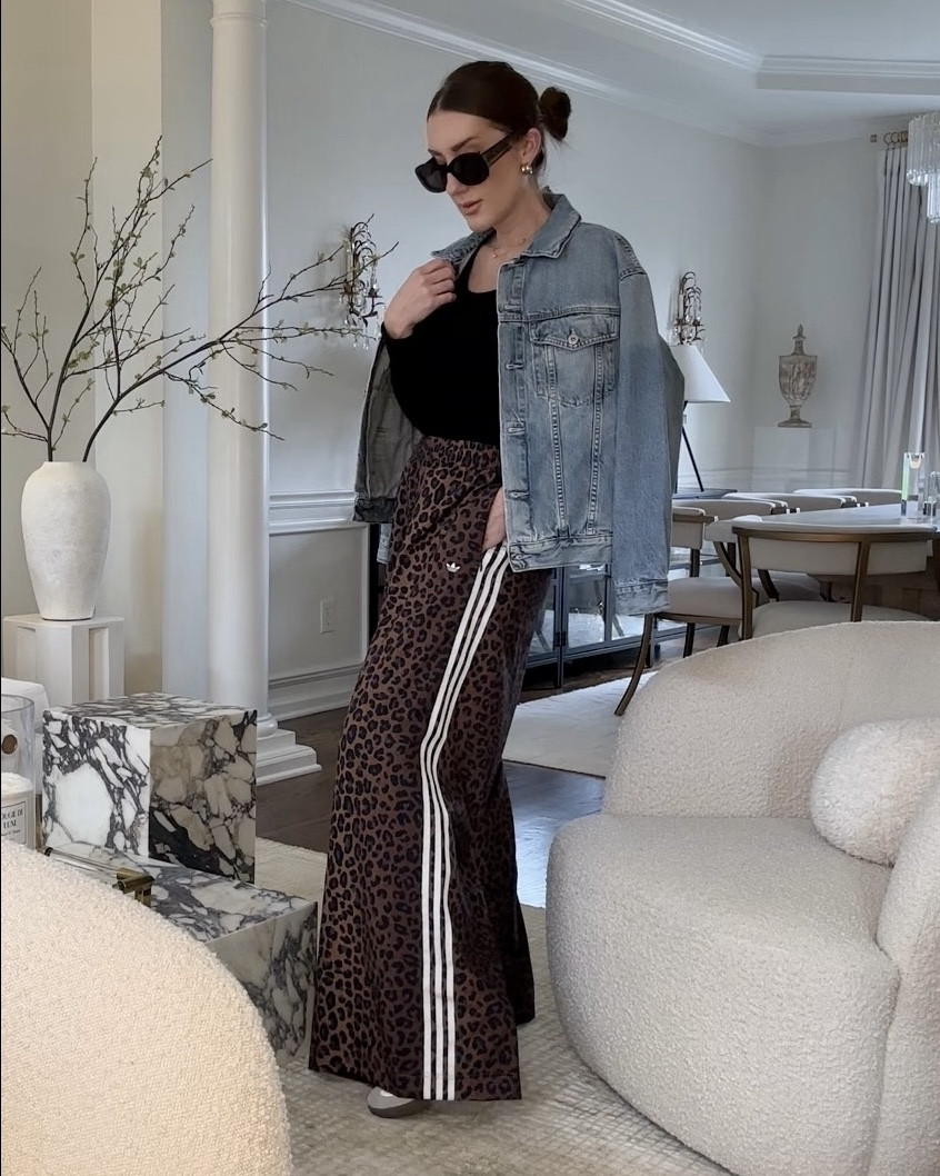 Casual ootd. 💕 leopard print is trending again (it’s always a classic for me) but leopard pants are a fun way to keep the trend fresh 
Size down in the adidas pants
Size up in the red stripe pants


#LTKootd #LTKOver40