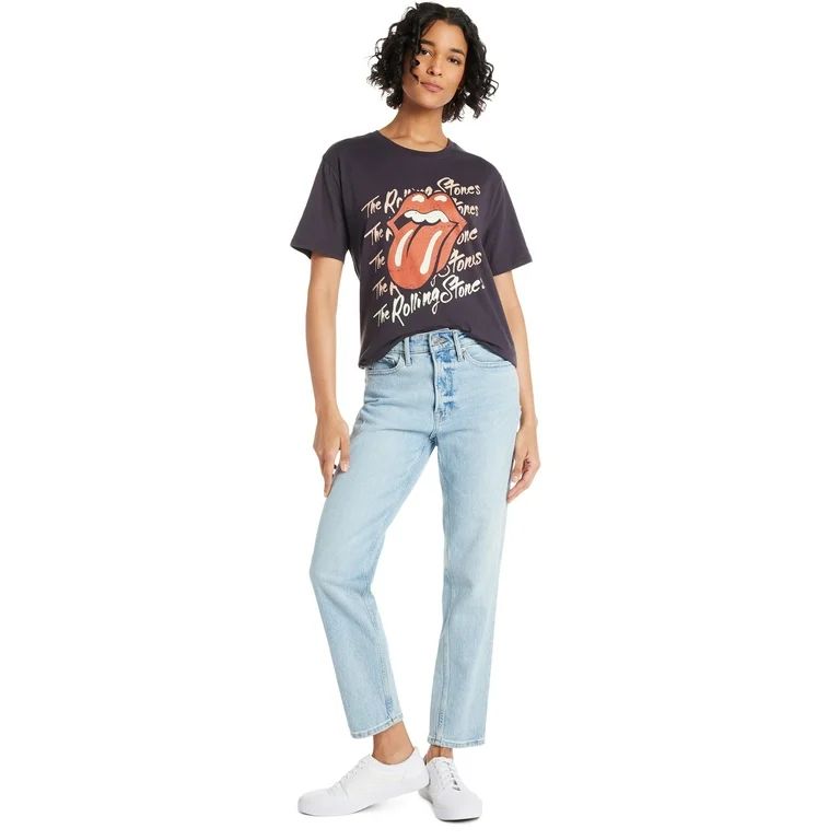 Time and Tru Women’s Rolling Stones Graphic Tee with Short Sleeves, Sizes XS-XXL - Walmart.com | Walmart (US)