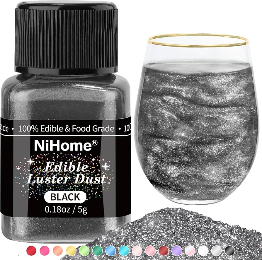 NiHome Edible Food-Grade Glimmer Powder Glitter Luster Dust Metallic Food Decorating Sprinkle Gli... | Amazon (US)