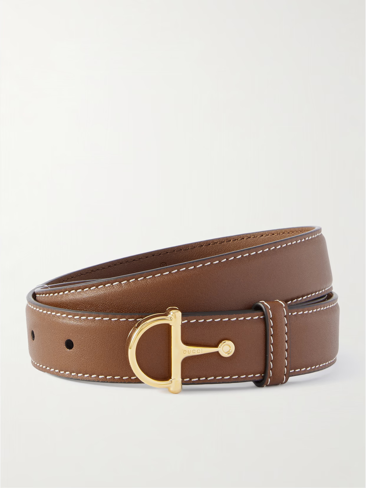 Gucci - Horsebit-detailed Leather Belt - Brown | NET-A-PORTER (UK & EU)