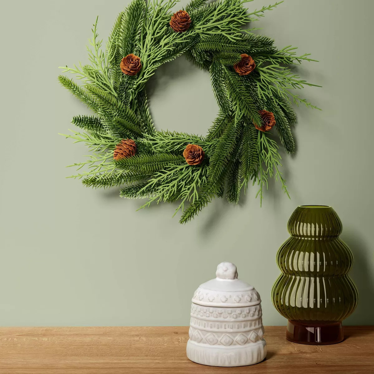 Mix Mini Christmas Wreath Green - Room Essentials™ | Target