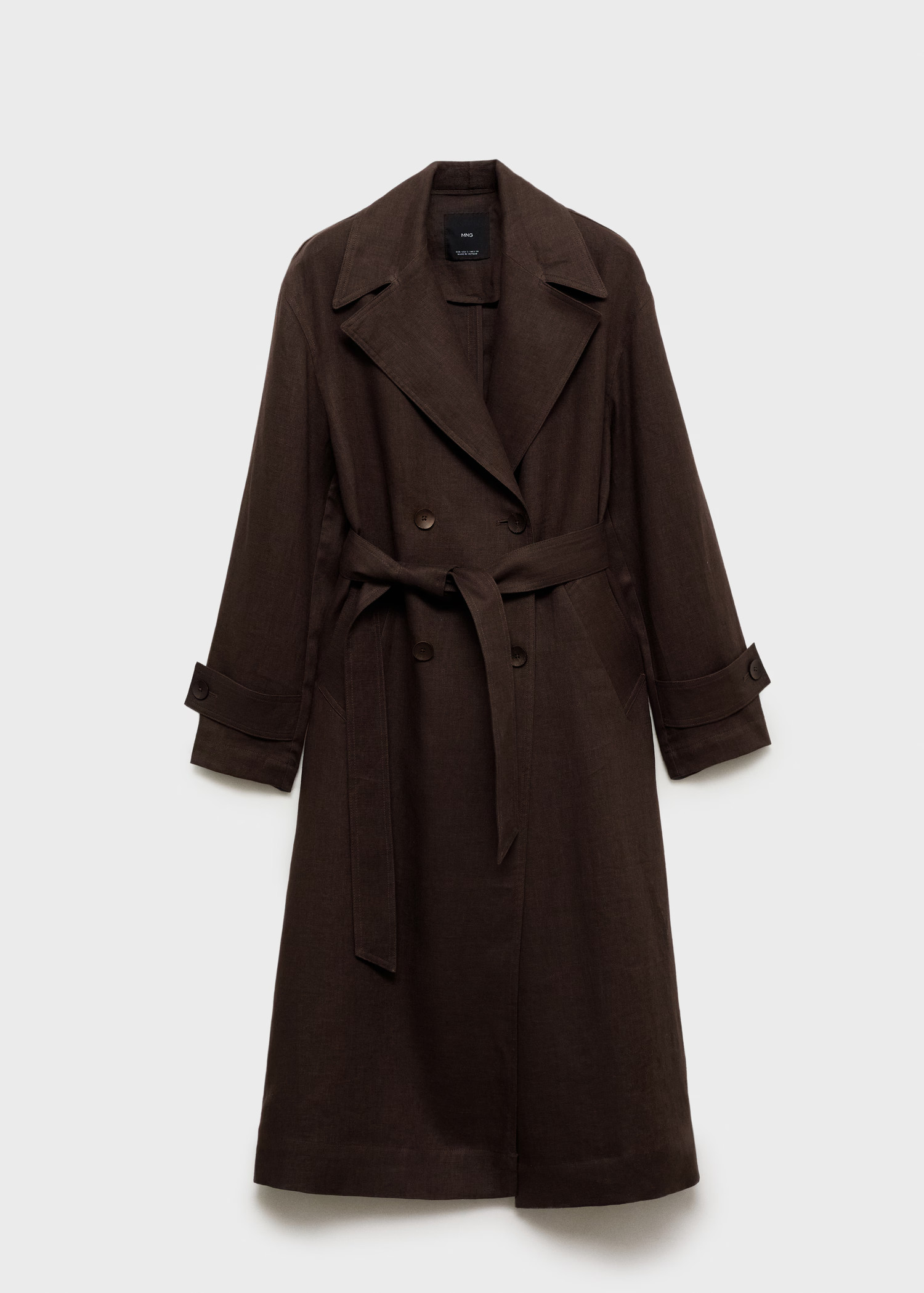 Double breasted linen trench - Women | MANGO Netherlands | Mango EU