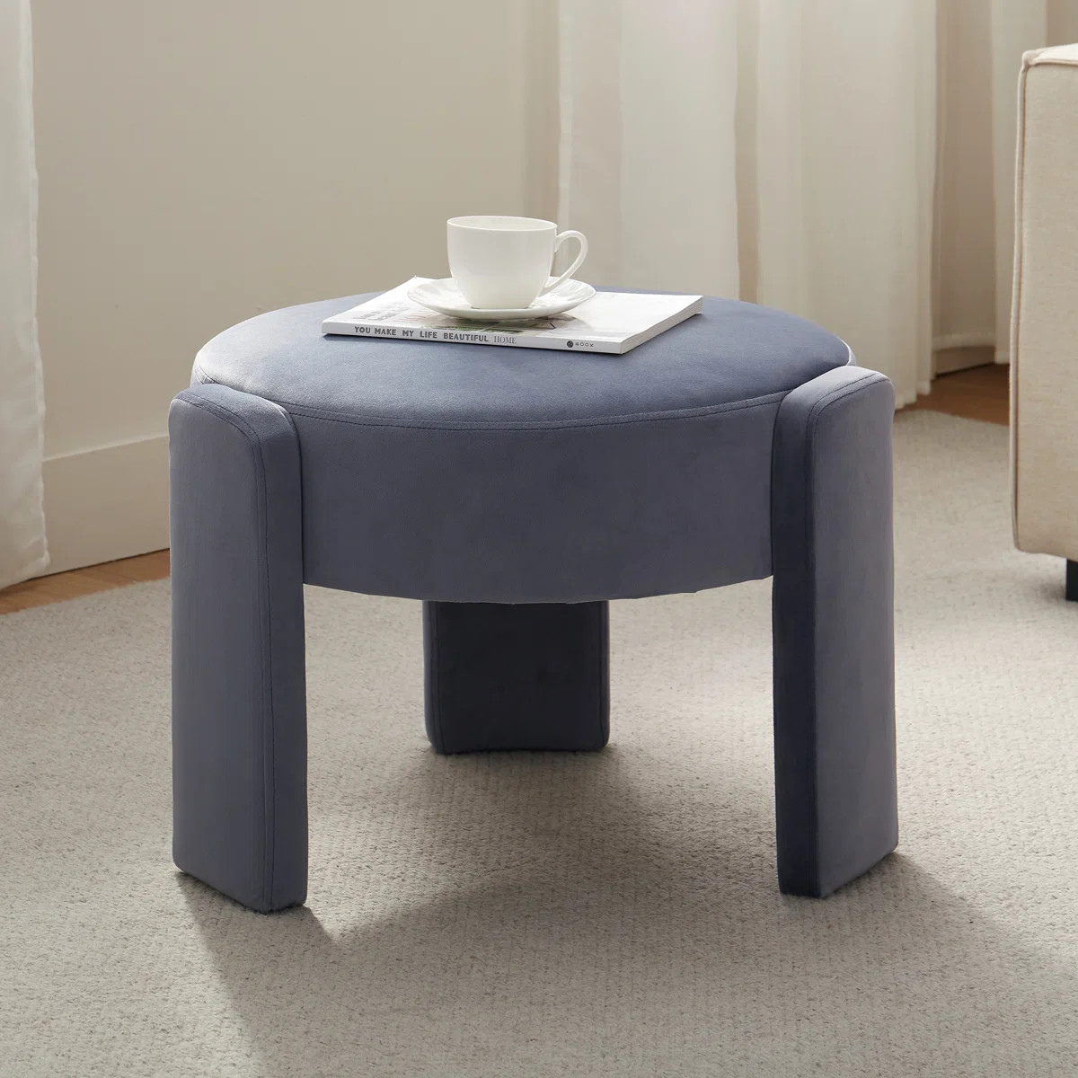 Modern Unique Design 20.5" W Velvet Upholstered Ottoman | Wayfair North America