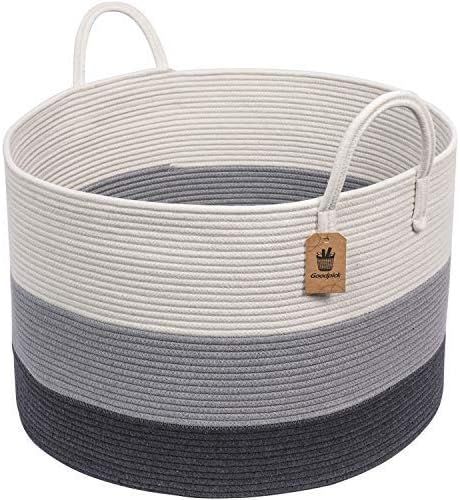 INDRESSME XXXLarge Woven Rope Basket | Wide 21" x 14" Blanket Storage Basket with Long Handles De... | Amazon (US)