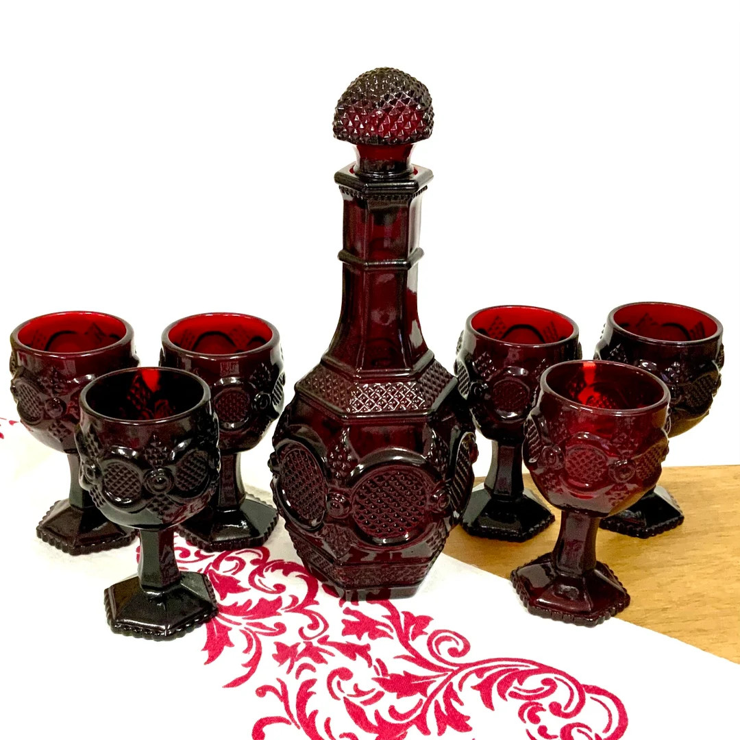 Avon Vintage Ruby Red Cape Cod 1876 Colored Glassware - Etsy | Etsy (US)