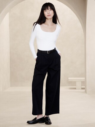 Soft Stretch Square-Neck Bodysuit | Banana Republic Factory