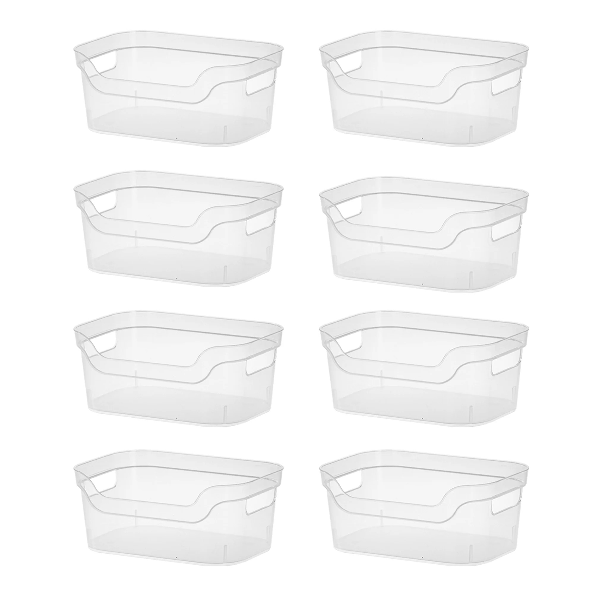 Sterilite 5.25 x 9.5 x 13 Inch Storage Bin w/ Carry Handles, Clear (8 Pack) - Walmart.com | Walmart (US)