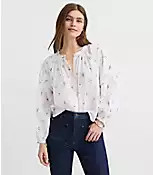Floral Balloon Sleeve Blouse | LOFT