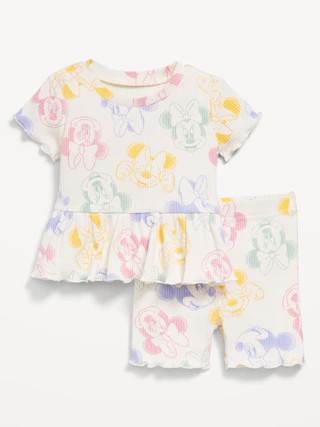 Disney© Ribbed Lettuce-Edge Top and Shorts Set for Baby | Old Navy (CA)