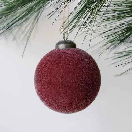 CG Hunter 3"" Flocked Bordeaux Glass Ornament at Nordstrom | Nordstrom
