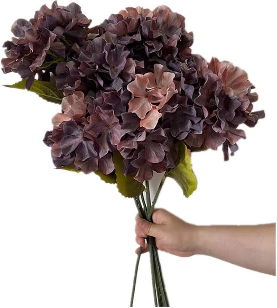 6pcs Artificial Oil Paiting Effect Hydrangea Flower Branch Faux Laurustinus Tree Stem for Floral ... | Amazon (US)