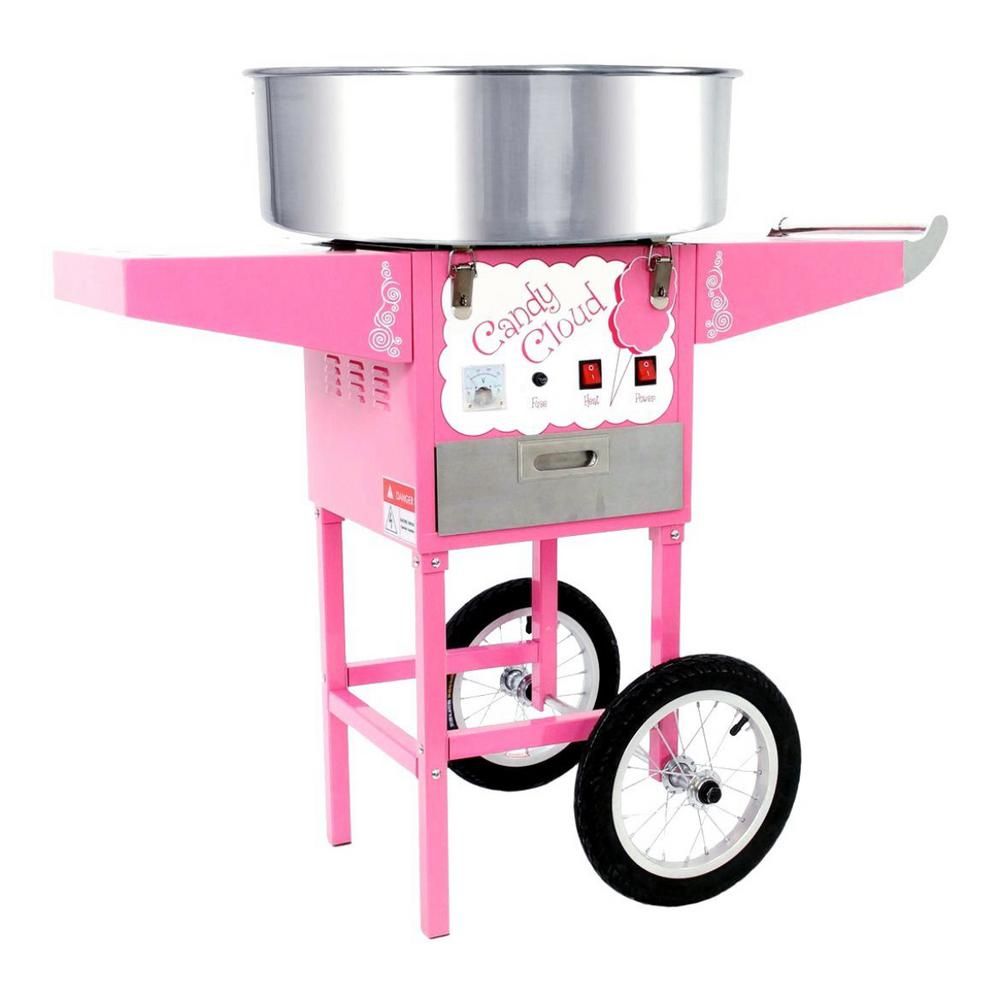 Funtime Commercial Pink Cotton Cloud Hard Candy Machine Floss Maker Cart | The Home Depot
