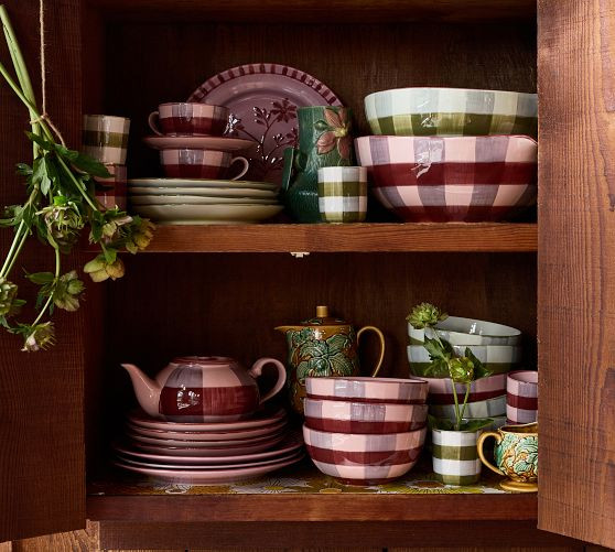 Elliot Hand-Painted Gingham Dinnerware Collection | GreenRow
