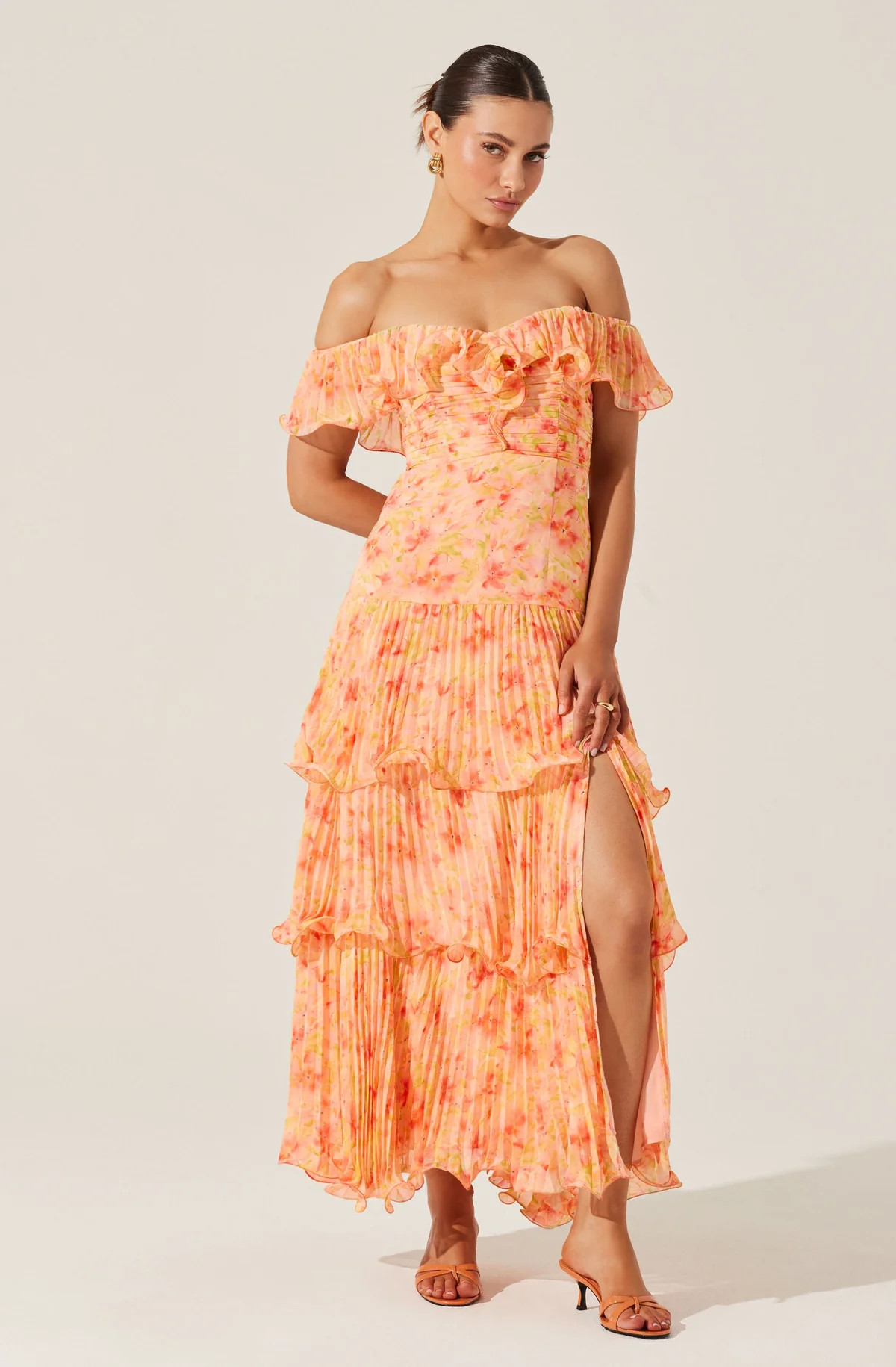 Wilder Pleated Tiered Maxi Dress | ASTR The Label (US)