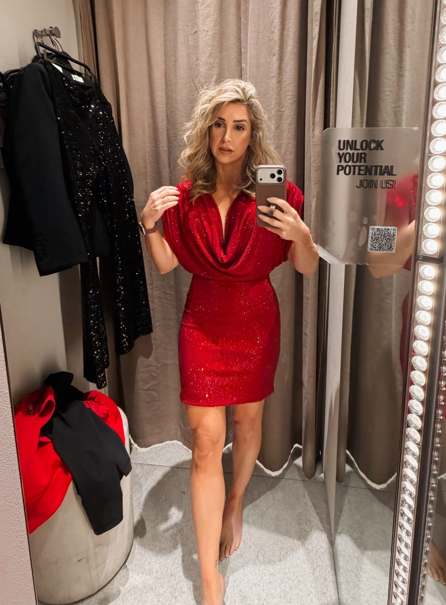 Tried this red sequin dress on for a party last week and kicking myself for not leaving with it now! Love the draped neckline and structured shoulders! DID go home with those black sequin pants though! ✨👏🏼

Holiday party outfit, holiday outfit, dressy Christmas dress, Zara, nye outfit, new years outfit ideas

#LTKHoliday #LTKGiftGuide #LTKPetite