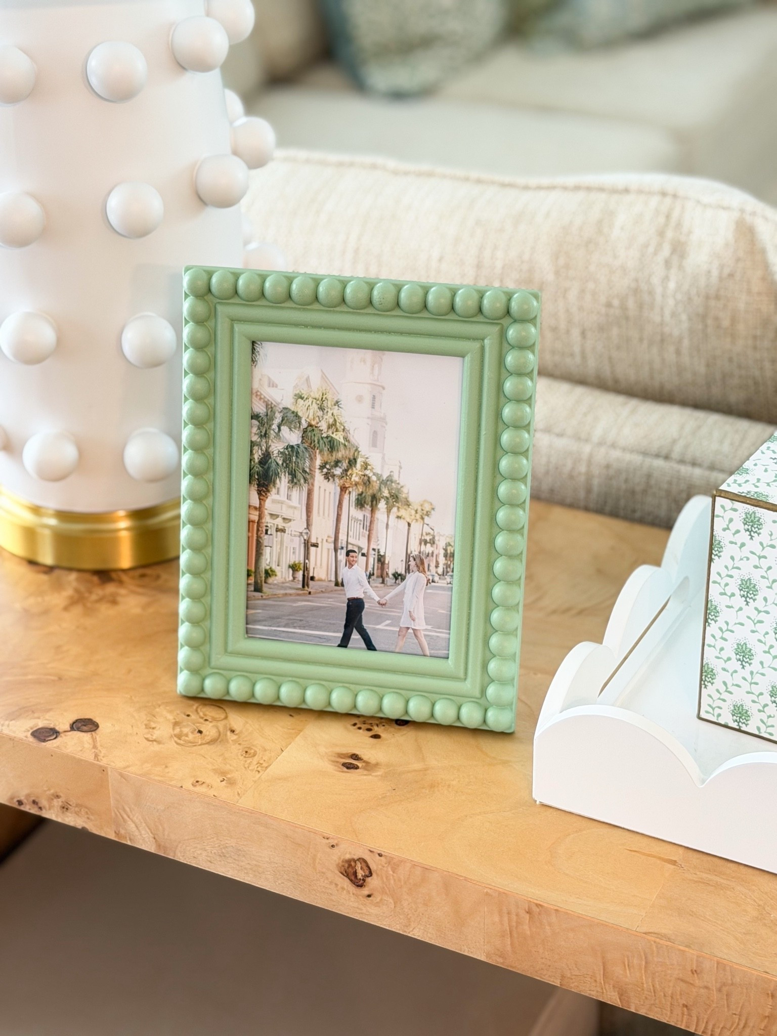 New Amazon frame! Looks like Anthro 😍

Beaded frame, bubble frame, Anthro look for less, designer look, blue and green decor, Grandmillennial decor, console table style

#LTKHome