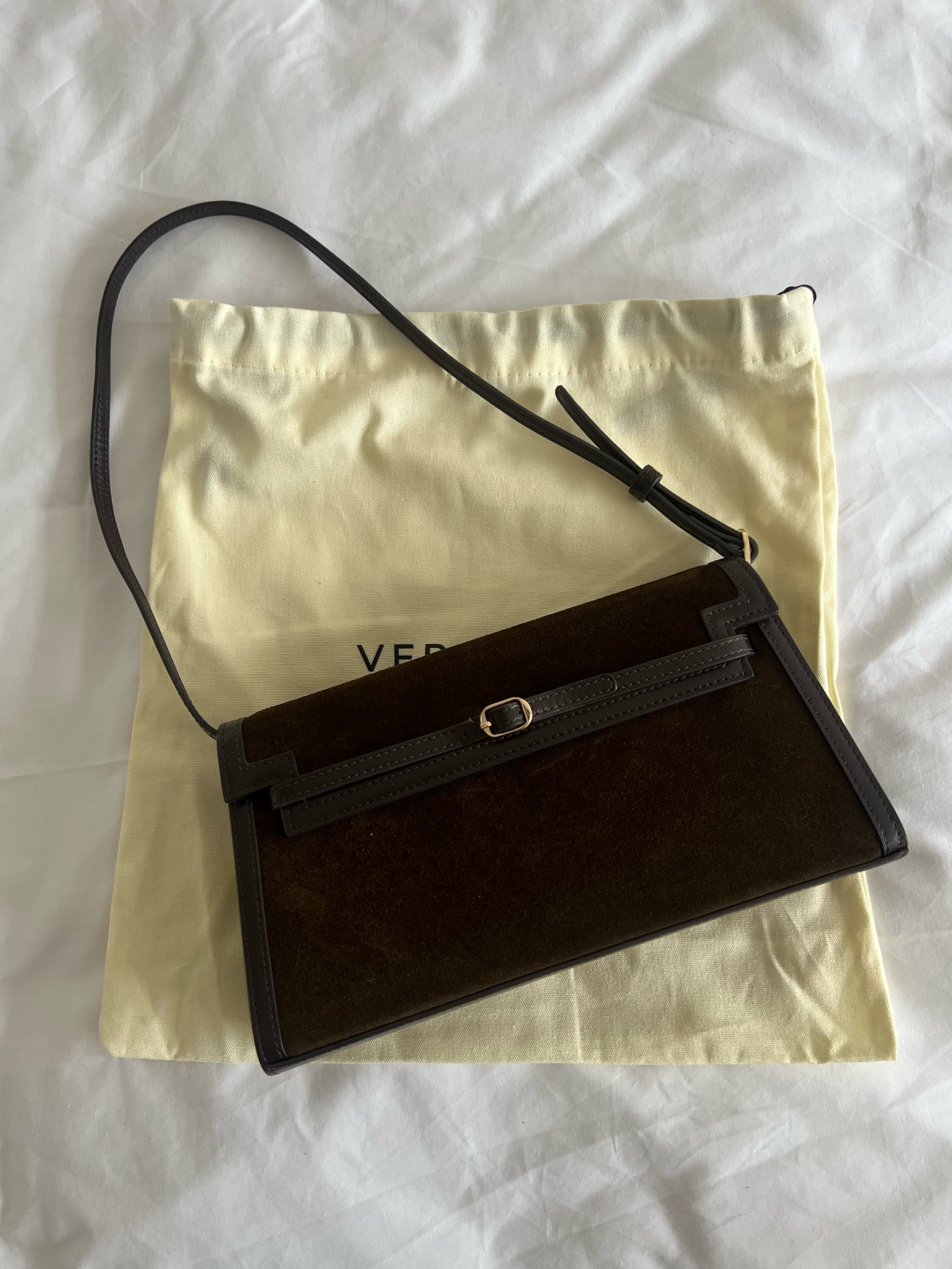 Brown suede bag 