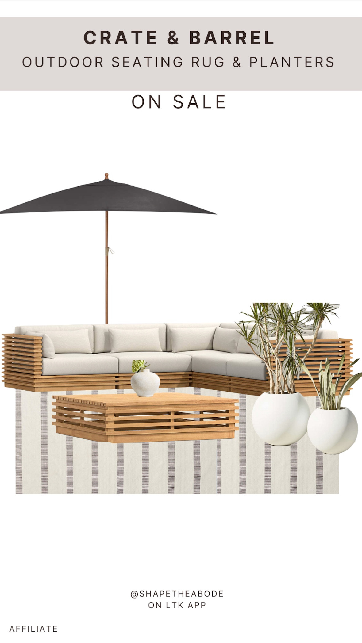 Outdoor seating couch on sale

outdoor furniture 
Outdoor planters 
Outdoor rug

#LTKSeasonal #LTKFallSale #LTKSaleAlert