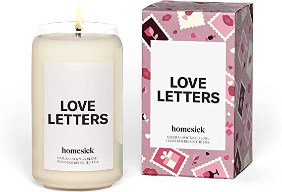 Homesick Premium Scented Candle, Love Letters - Scents of Rose, Jasmine, Peony, 13.75 oz, 60-80 H... | Amazon (US)