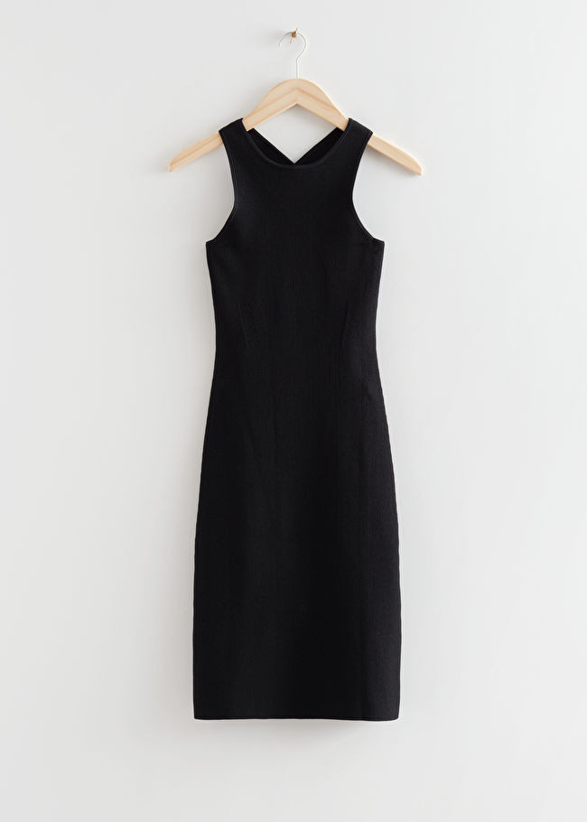 Fitted Open Back Knitted Midi Dress | & Other Stories US