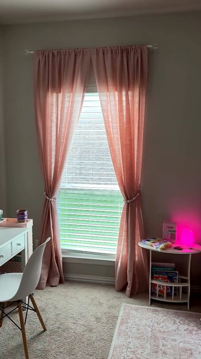 Let’s hang pink curtains in Olivia’s bedroom 🌸🎀

Olivia quería una recámara rosada en tonos pasteles que reflejara el estilo coquette. Hoy instalamos cortinas de lino en un rosado muy suave, y el próximo paso es pintar las paredes. Te gustó el resultado? 

#pinkbedroom #curtains #girlroomdecor #latinamom #mamalatinaenusa 
Home decor 
Coquette decor 
Dallas Texas USA

#LTKmomlife #LTKHome