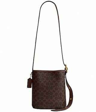 COACH Bleecker 21 Signature C Canvas Belt Strap Bucket Bag - Maple | Dillard's