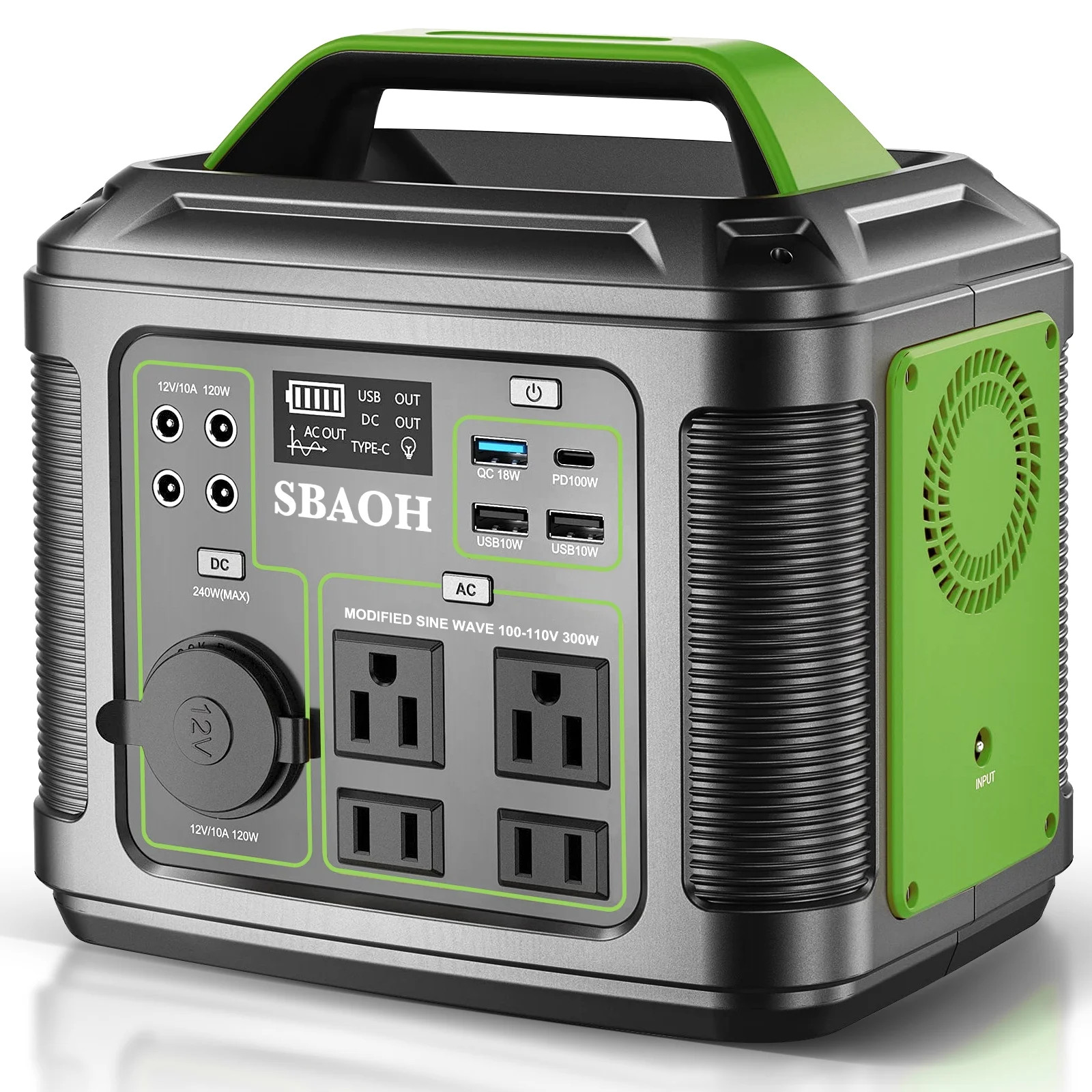iFanze 300W Portable Power Station, 296Wh 80000mAh Outdoor Solar Generator Quick Charge 110V AC O... | Walmart (US)