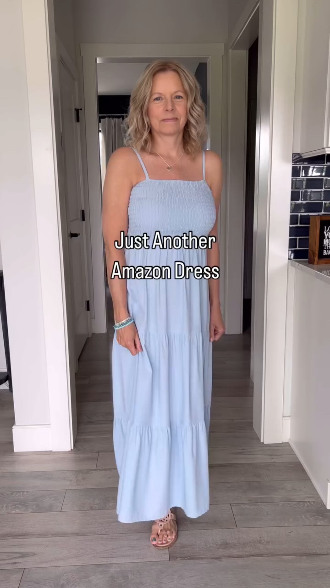 Comment dress for the link. Here we go again! Another perfect dress for summer.  Fits true to size. I’m 5’3” and wearing a small. Dress it up or down.  Also Link in bio.  #easyoutfit #summerdresses #amazondresses #closetstaples #timelessstyle #over50style #fashionover50