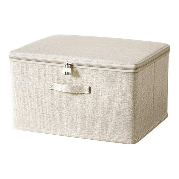 Dusknt Lockable Box Box with Lock Fabric Storage Box with Lid Fabric Organiser Box Lockable Box L... | Walmart (US)
