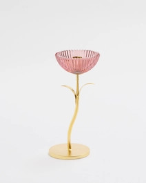 Rosette Bloom Taper Candle Holder Tall | Dusk AU