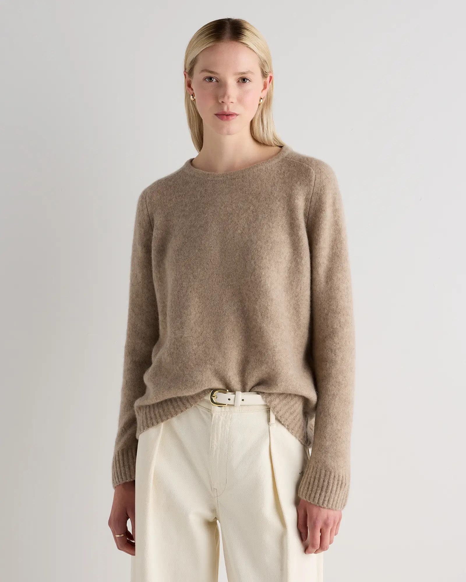 Cashmere Silk Boucle Relaxed Crewneck | Quince