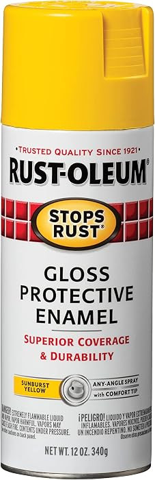 Rust-Oleum 7747830 Stops Rust Spray Paint, 12 oz, Gloss Sunburst Yellow | Amazon (US)