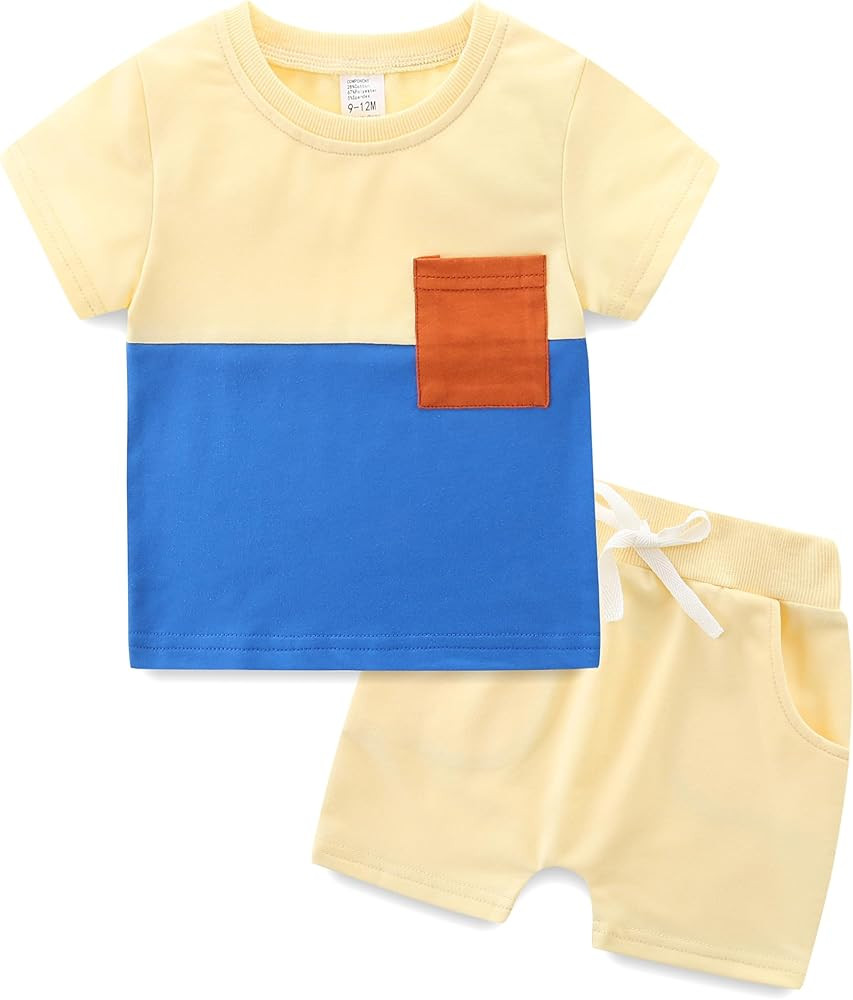 Toddler Boy Clothes Long Short Sleeve Sweatshirt and Pants Playwear Outfits | Amazon (US)