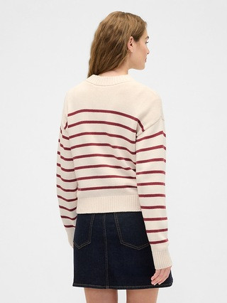 Relaxed Stripe Cropped Sweater | Gap Factory