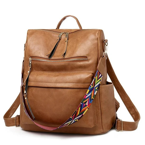 PU Leather Women Backpack Travel Bag, Purses Multipurpose Design Handbags and Shoulder Bag | Walmart (US)