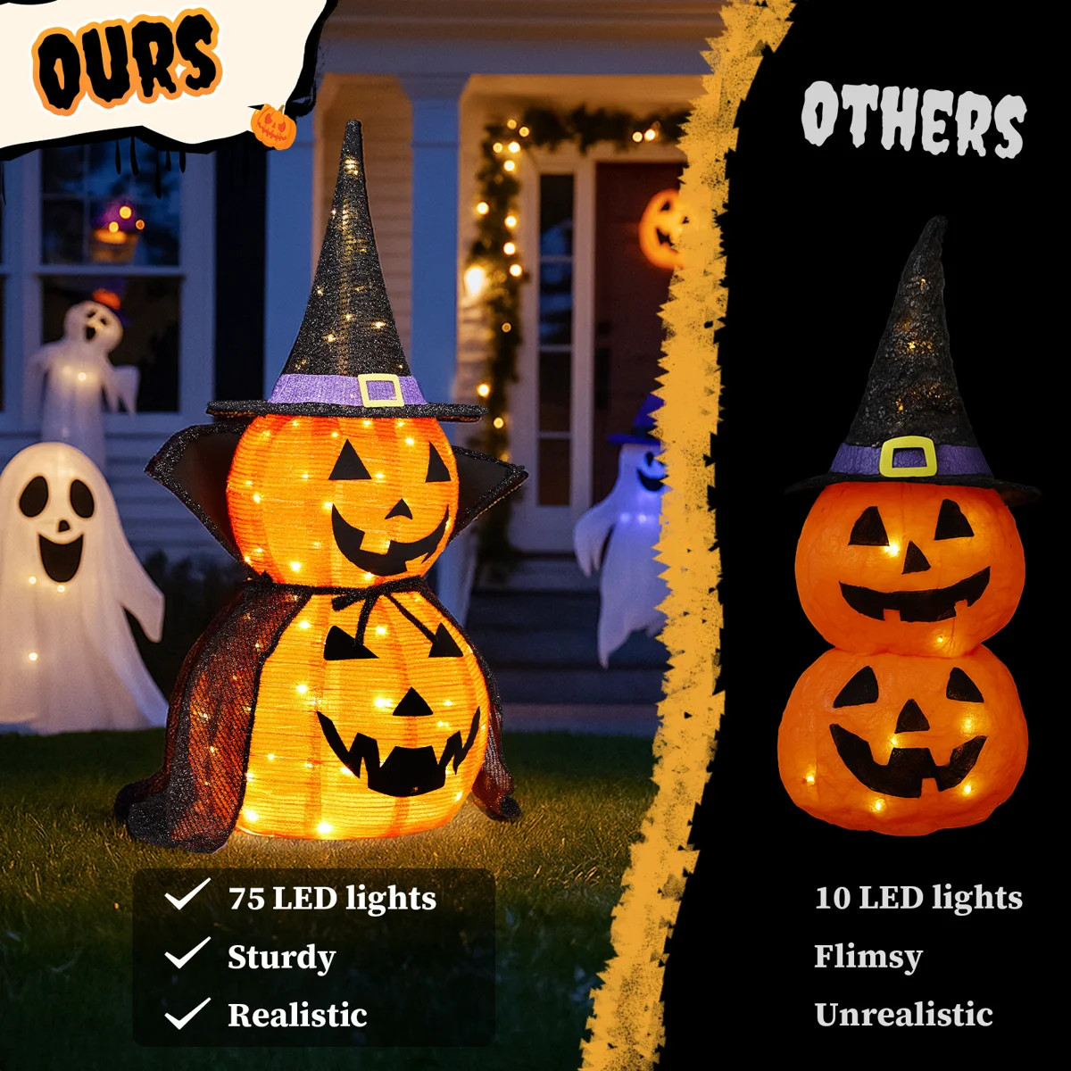 35" H Lighted Collapsible Halloween Pumpkins | Wayfair North America