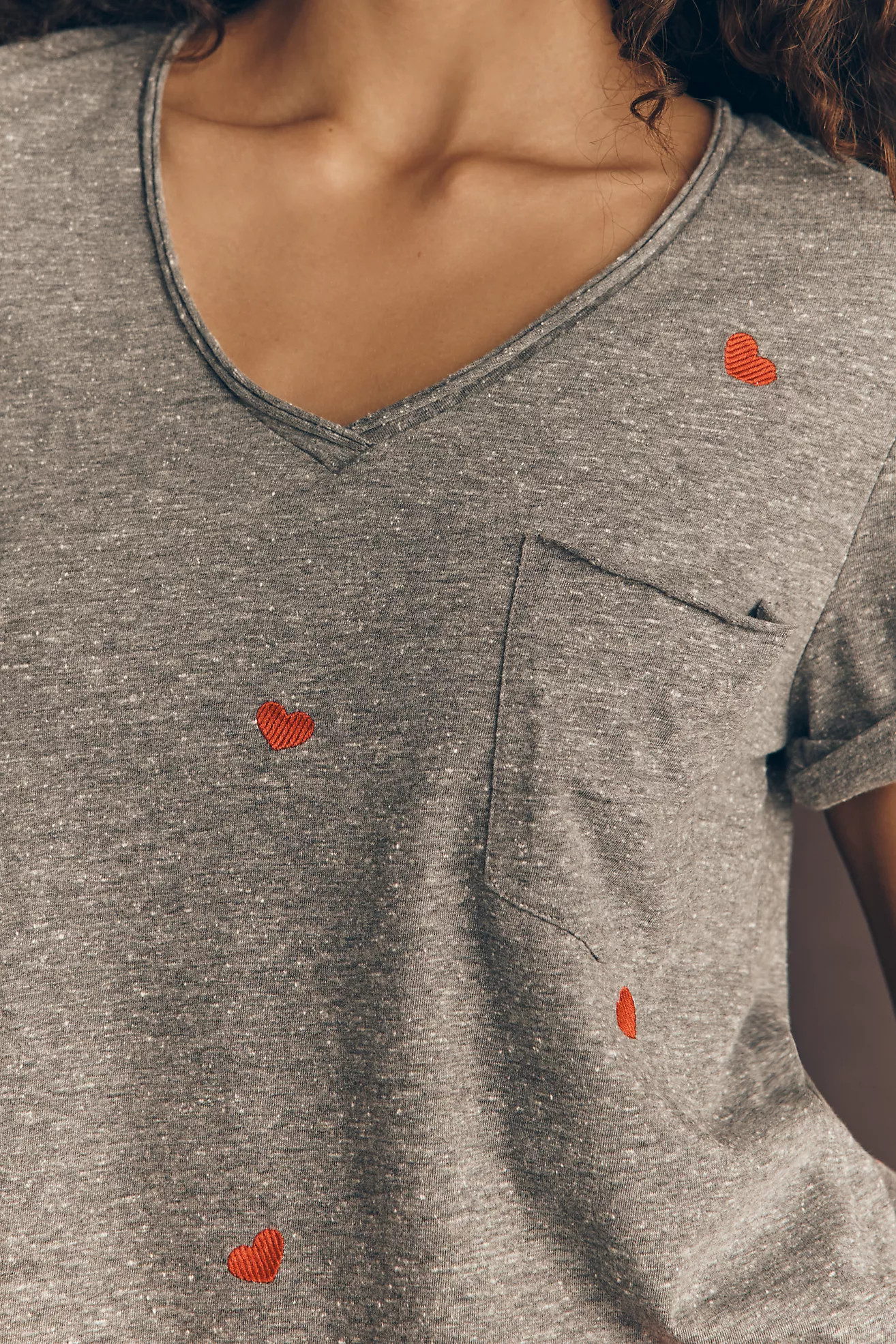 The Quinn Short-Sleeve V-Neck Tee by Pilcro | Anthropologie (US)