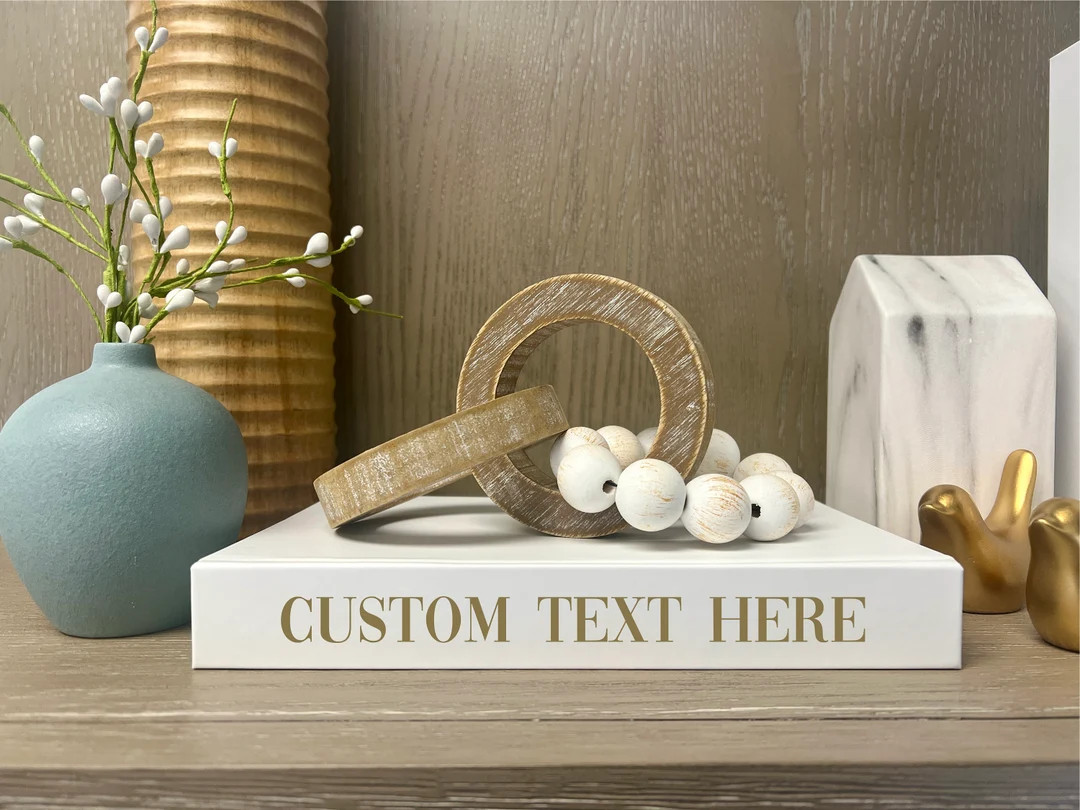 Personalized Covobook™ WHITE Custom Title Text Name Choose Font, Lettering Color Blank Hardcove... | Etsy (US)